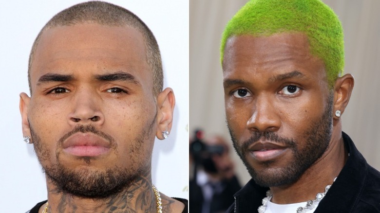 Chris Brown, left, and Frank Ocean, right