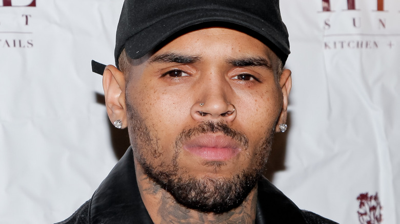 Chris Brown poses for a photo