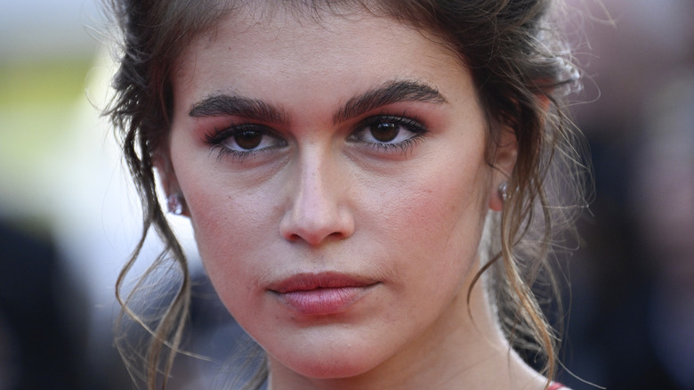 Kaia Gerber looking serious