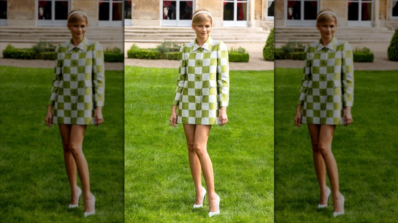 Zendaya in a checkered dress