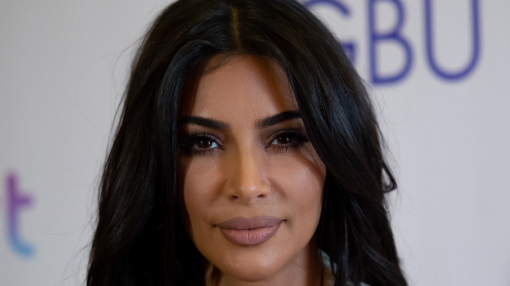Kim Kardashian staring at camera