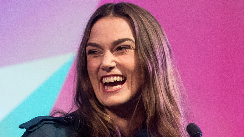 Keira Knightley laughing