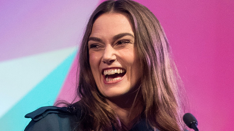 Keira Knightley laughing