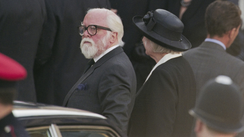 Sir Richard Attenborough standing next to his wife