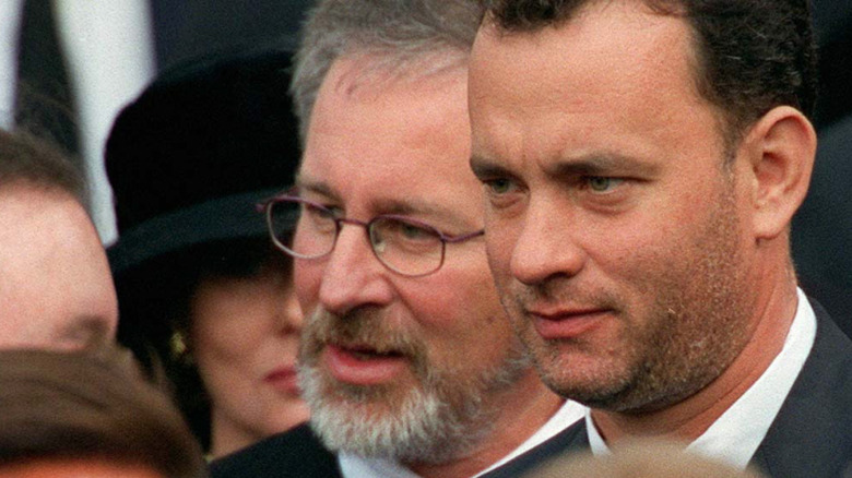 Steven Spielberg in a crowd of people