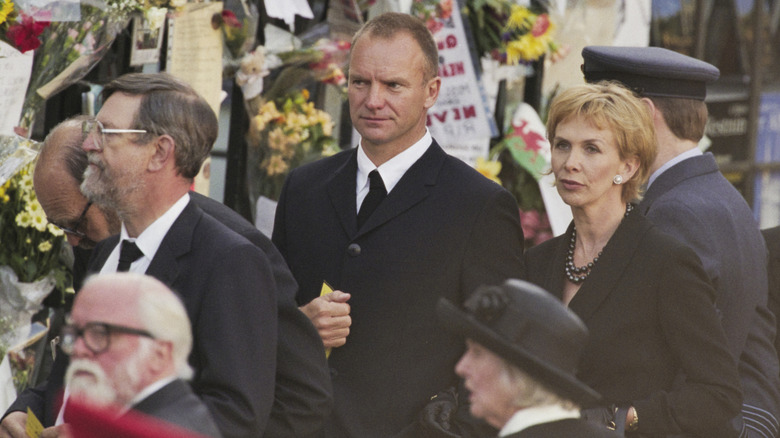 Sting and his wife walking together