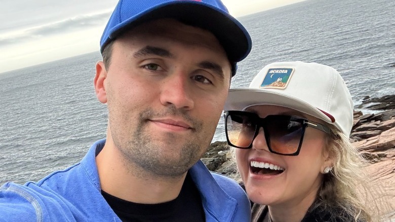 Charlie Kirk and wife Erika Kirk take a selfie on the beach (2025)