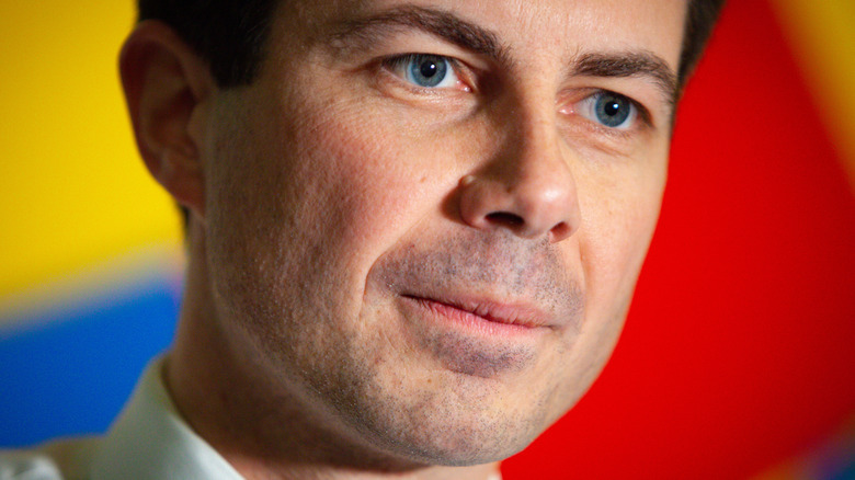 Pete Buttigieg gives slight smile