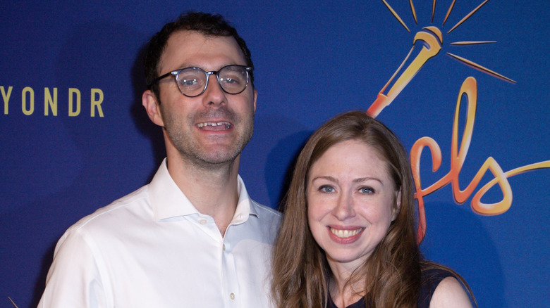 Marc Mezvinsky and author Chelsea Clinton at the Freestyle Love Supreme after party at Second
