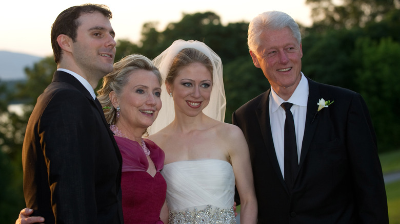 The Clinton family at Chelsea and Marc's wedding