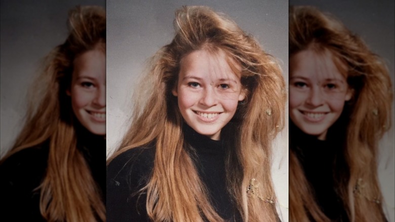 Chelsea Handler as a young girl with big hair