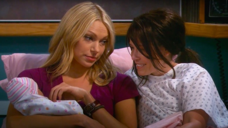 Laura Prepon and Chelsea Handler in a scene from Are You There, Chelsea