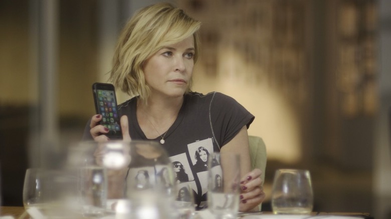 Chelsea Handler displaying a cellphone