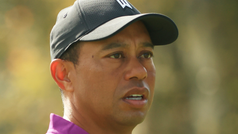 Tiger Woods frowning