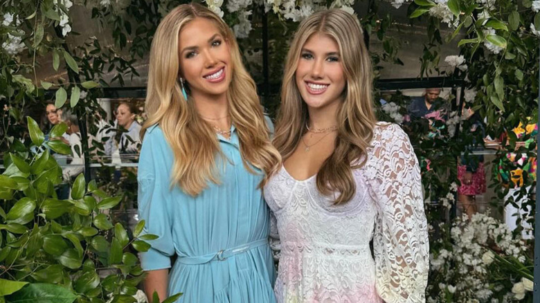 Gracie and Ava Hunt with floral background