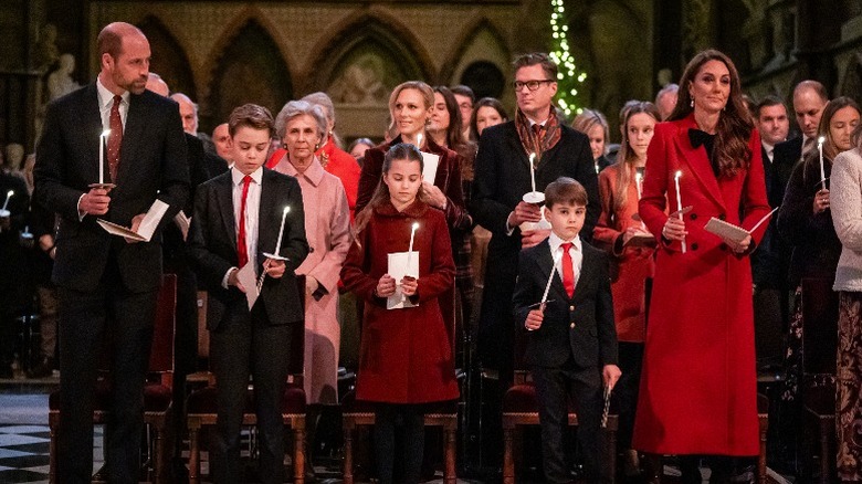 Prince William, Prince George, Princess Charlotte, Prince Louis, and Kate Middleton attend the Together at Christmas carol service (2024)