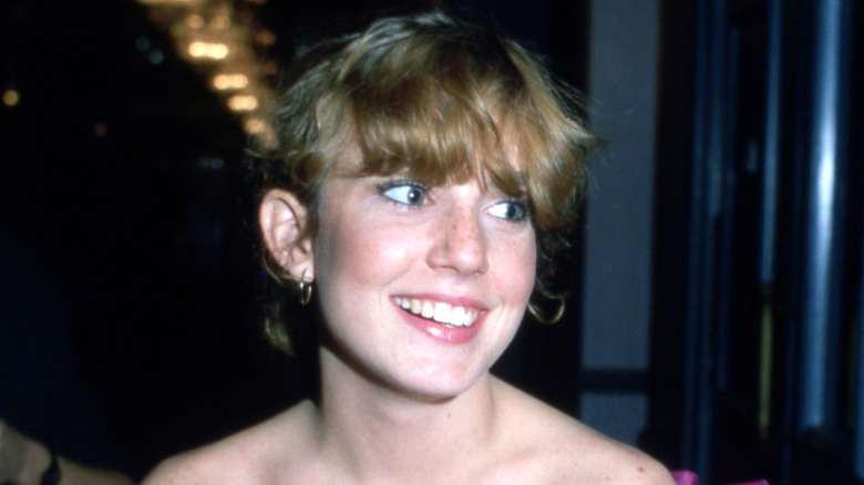 Dana Plato in a purple dress in 1983