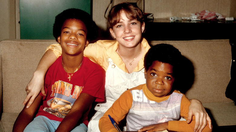 Todd Bridges, Dana Plato, and Gary Coleman on the set of "Diff'rent Strokes"