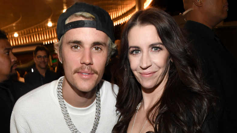 Justin Bieber and Pattie Mallette at YouTube Originals "Justin Bieber: Seasons"