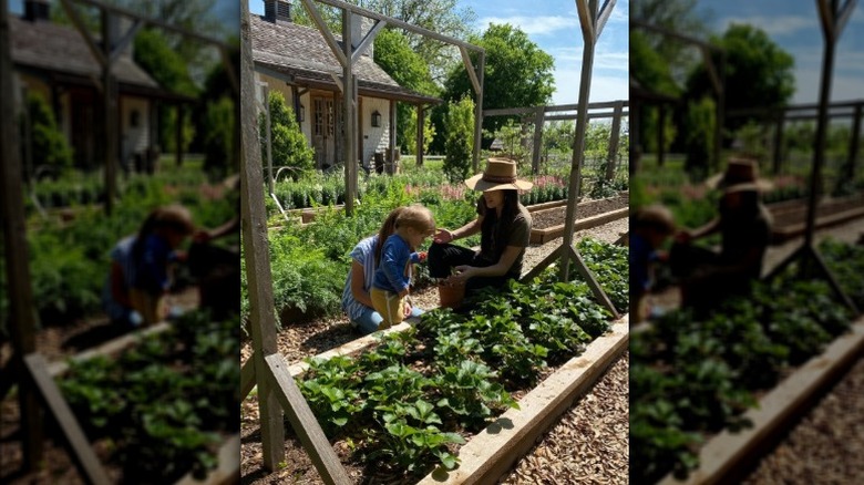 Joanna Gaines gardenning with her kids