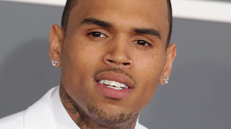 Chris Brown diamond earrings