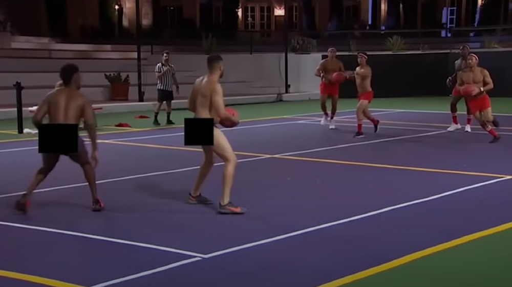 The Bachelorette contestants playing strip dodgeball