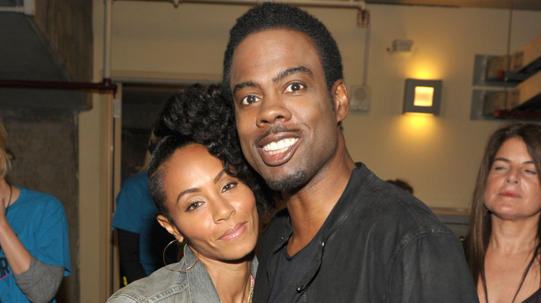 Jada Pinkett Smith posing with Chris Rock.