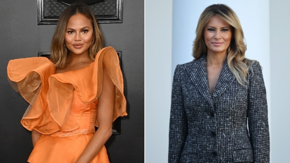 Chrissy Teigen and Melania Trump