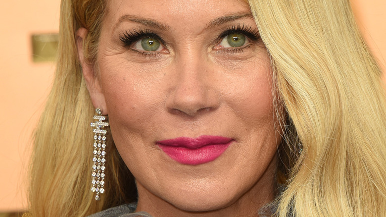 Christina Applegate in pink lipstick