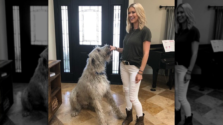 Christina Haack ripped jeans dog