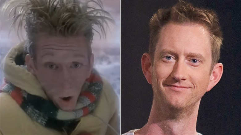 Split image of Jeremy Howard as Drew Lou Who and Jeremy Howard smiling in 2016.