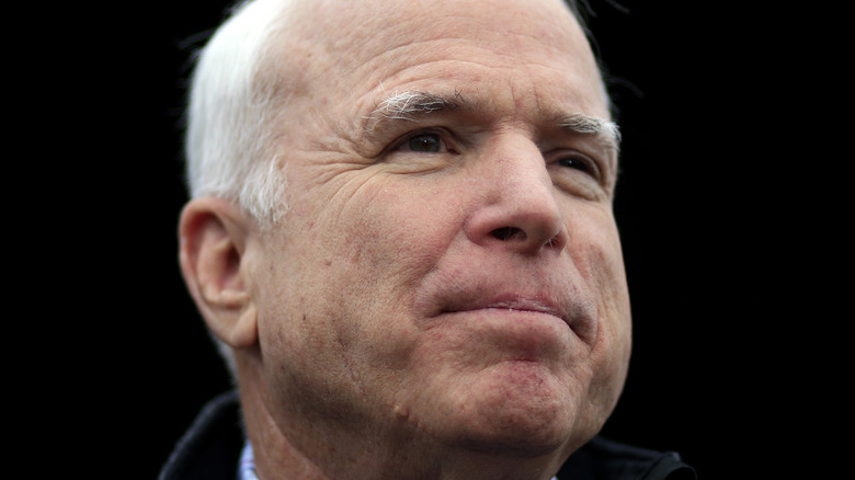 John McCain speaking at a campaign event 