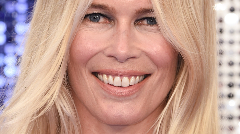 Supermodel Claudia Schiffer smiles at the Claudia Schiffer For Aquazzura Launch 2017