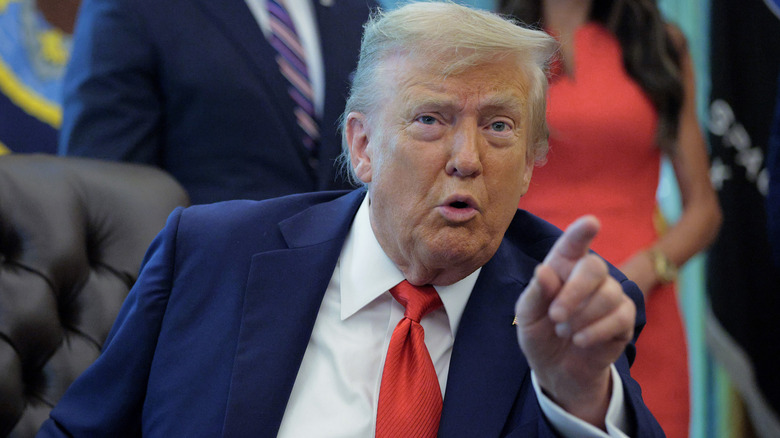 Donald Trump pointing