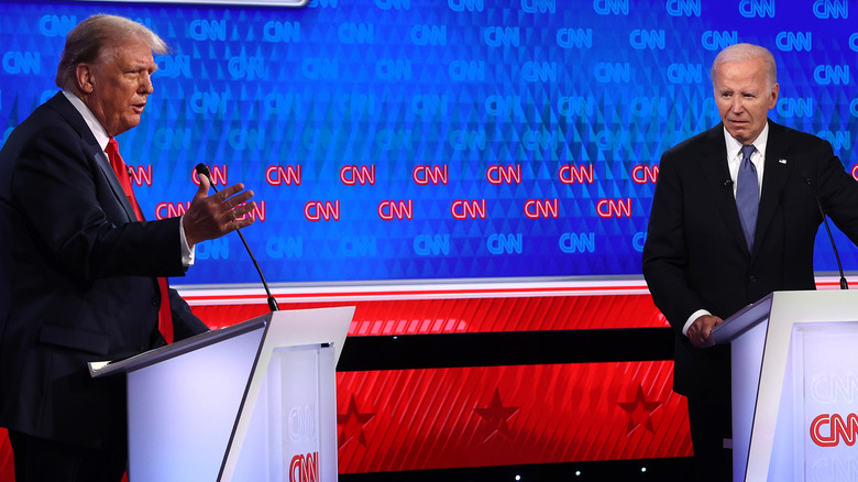 Donald Trump, Joe Biden on debate stage