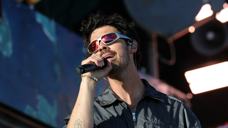 Joe Jonas performing onstage at Coachella 2026