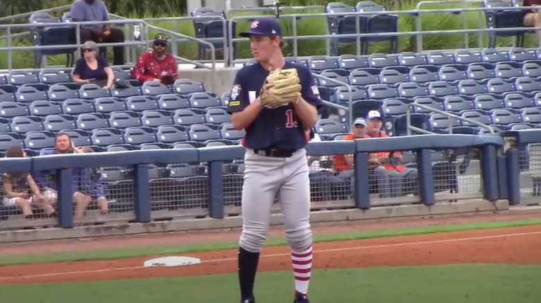 Davis Rokose pitching in 2018