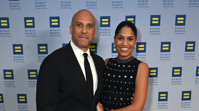 Cory Booker and Alexis Booker posing