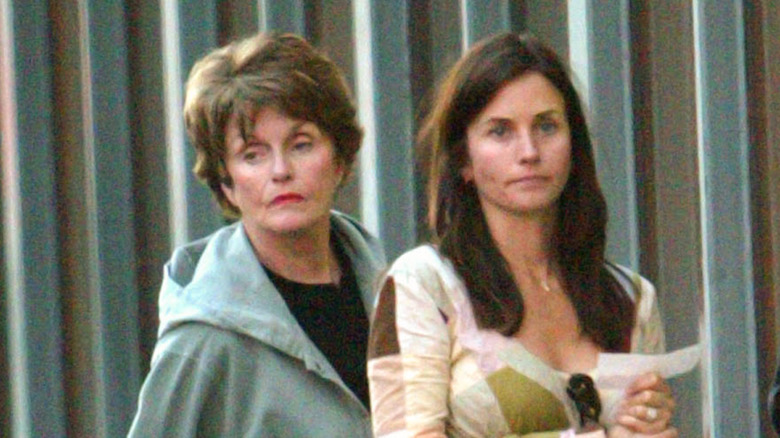 Courteney Cox and her mother walking