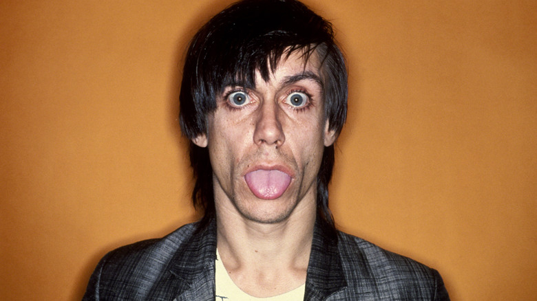 Iggy Pop sticking out his tongue