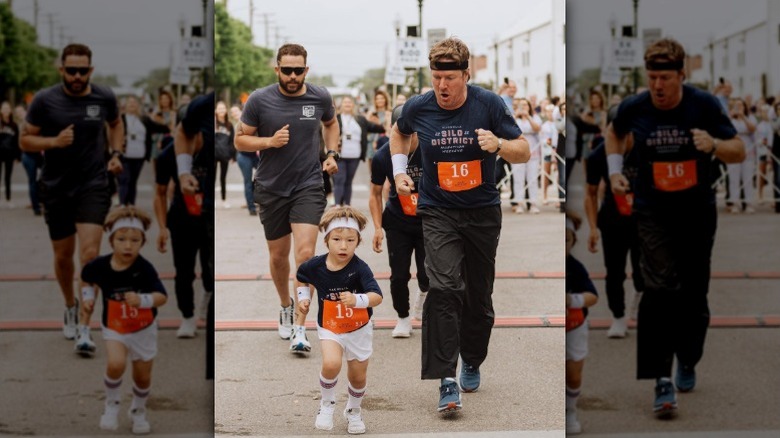 Crew runs alongside Chip Gaines