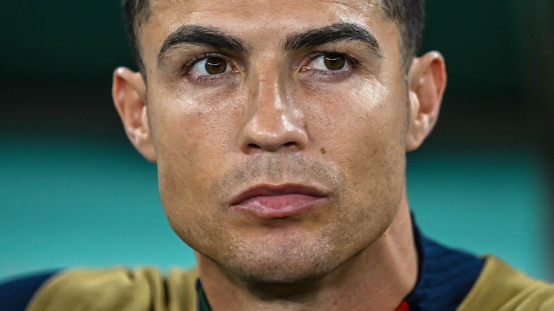 Cristiano Ronaldo smirks