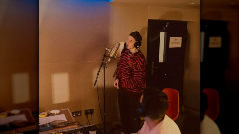 Cruz Beckham in the studio