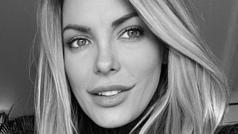 Crystal Hefner selfie black-and-white