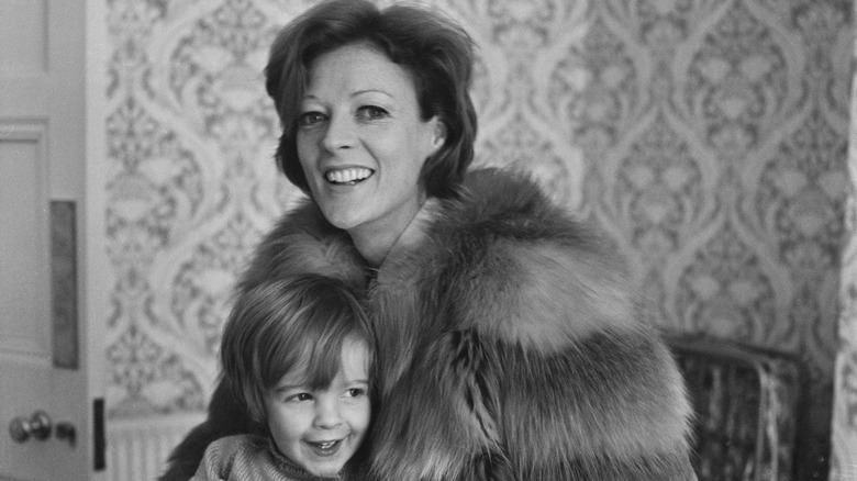 Maggie Smith with her son Chris Larkin.