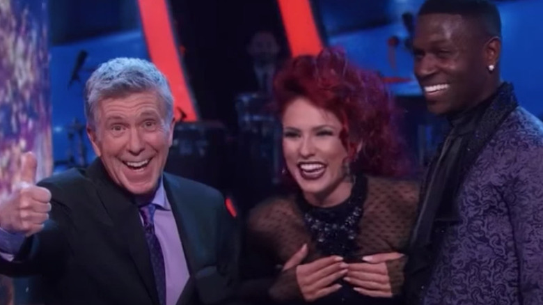 Tom Bergeron, Sharna Burgess, and Antonio Brown on "Dancing With the Stars"