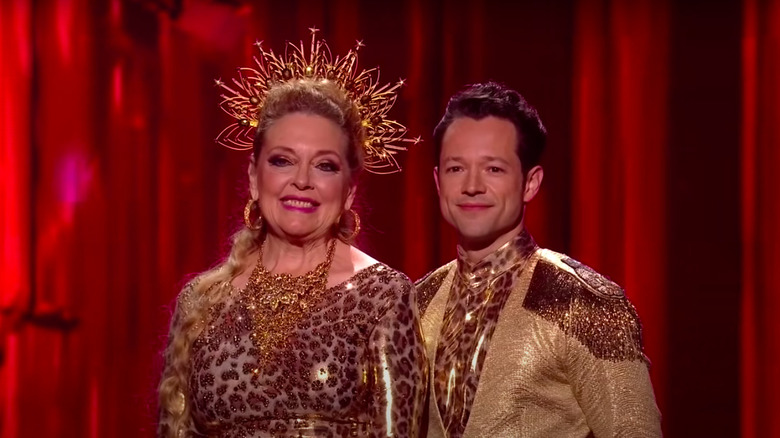 Carole Baskin wearing gold crown
