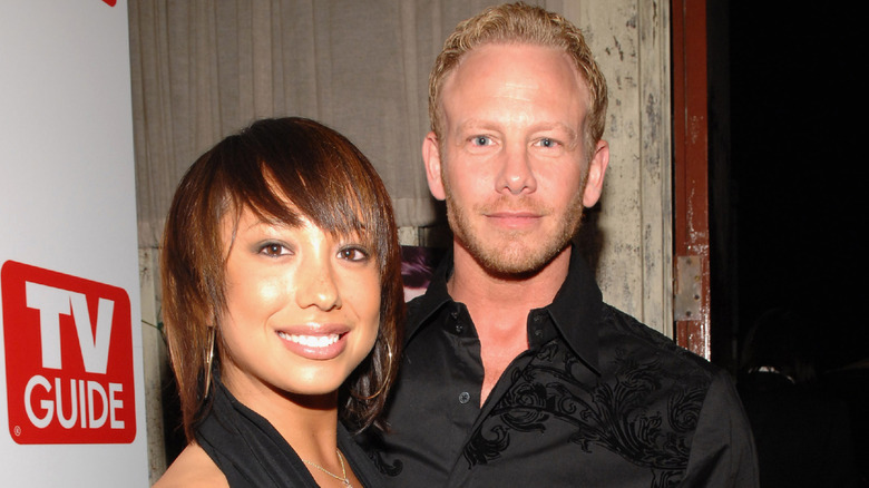 Cheryl Burke and Ian Ziering pose for a photo