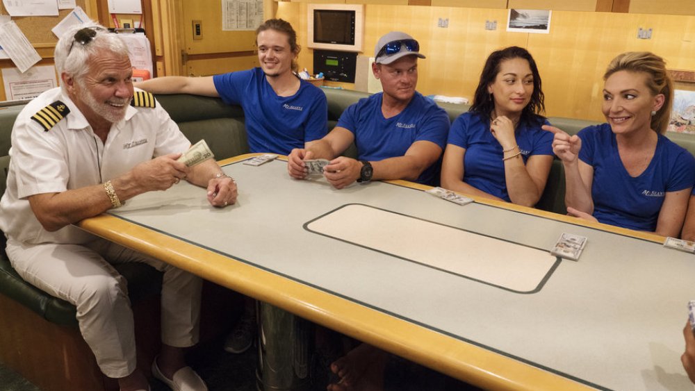 Below Deck crew at table