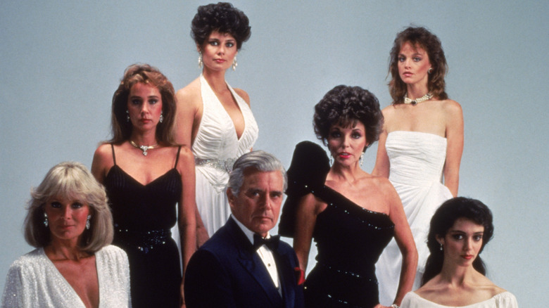 The central cast of Dynasty in 1983 photo shoot